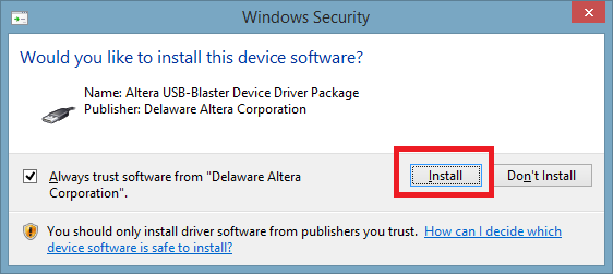 USBBlaster InstallDriver