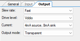 PSoCCreator PinConfigure Pins Output