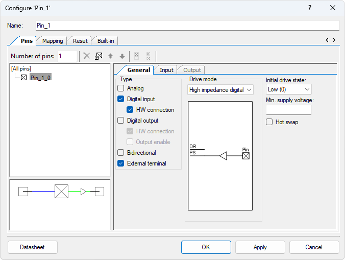 PSoCCreator Pin Configure